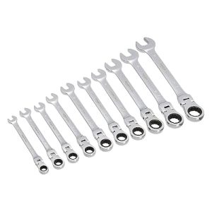 Amazon Basics Flexible Gear Ratcheting Wrench Set, 10-Piece