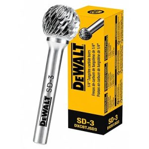 Single DEWALT Carbide Burr Size SD-3 with 1/4″ Shank