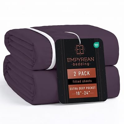 Empyrean 2 Pack Purple Fitted Sheet Extra Deep Pocket, 24 Inch - $20.18 ($43.99)