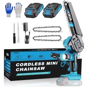 Aokia Mini Chainsaw, 20V Cordless 6 Inch, 2×1.5Ah Batteries