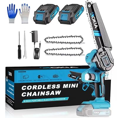 Aokia Mini Chainsaw, 20V Cordless 6 Inch, 2×1.5Ah Batteries - $22.62 ($32.18)