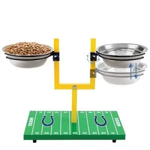 Pets First NFL Indianapolis Colts Goalpost Football Field Dog Feeder