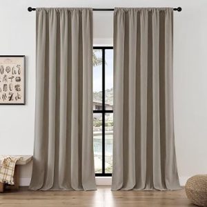 Joydeco Light Filtering Curtains 84 Inch Length for Bedroom