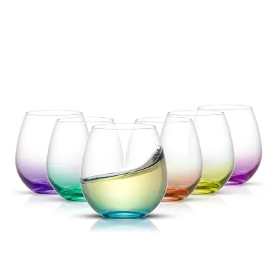 JoyJolt Hue Stemless Wine Glass Set, 15 oz Set of 6 - $16.99 ($24.95)