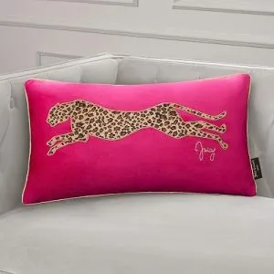 Juicy Couture Reversible Velvet Cheetah Pillow, 14″ 24″