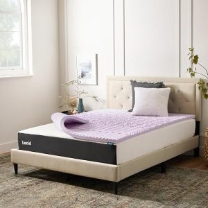 Lucid 2 Inch Lavender Memory Foam Topper, 5 Zones, Plush