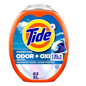 Tide Odor Defense + Oxi Laundry Detergent Pacs, 63 Count
