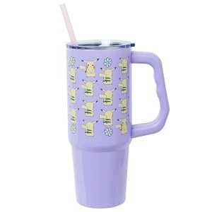 Silver Buffalo Pokemon Pikachu Flower Stainless Steel Tumbler