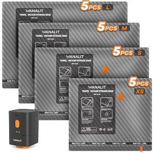 WANALIT Travel Vacuum Bags with Wireless Pump