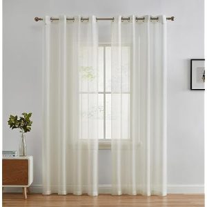 HLC.ME Semi Sheer Grommet Window Curtains, 54×72 Inch