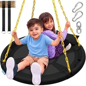 SereneLife 40″ Saucer Swing, Supports Up to 700 lbs