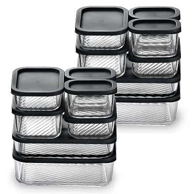 EATEX 14 Pack Glass Meal Prep Containers with Grooved Base - $29.31 ($45.62)
