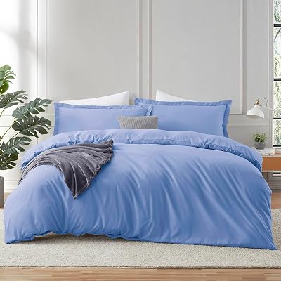 Hearth & Harbor Calm Blue Duvet Cover with Fitted Sheet King Size - $24.47 ($40.44)