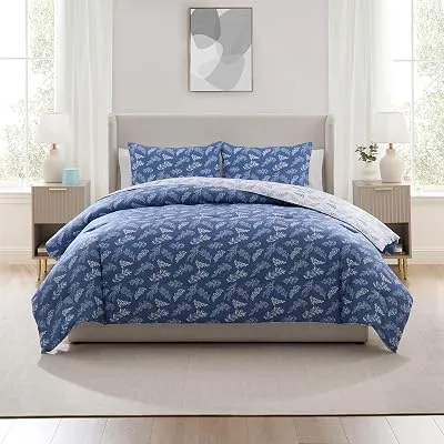 Nestl Queen 3-Piece Botanical Comforter Set, Slate Blue - $19.79 ($34.44)
