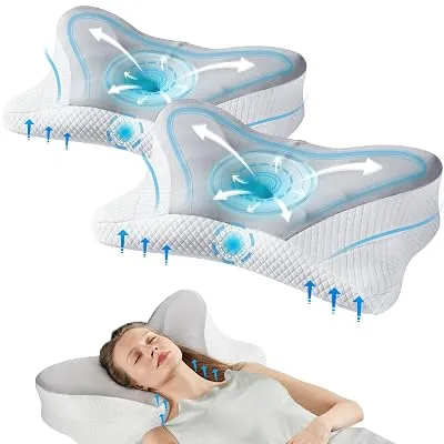 Sweetcrispy Queen Cervical Pillow for Neck and Shoulder, 2 Pack - $32.39 ($58.59)