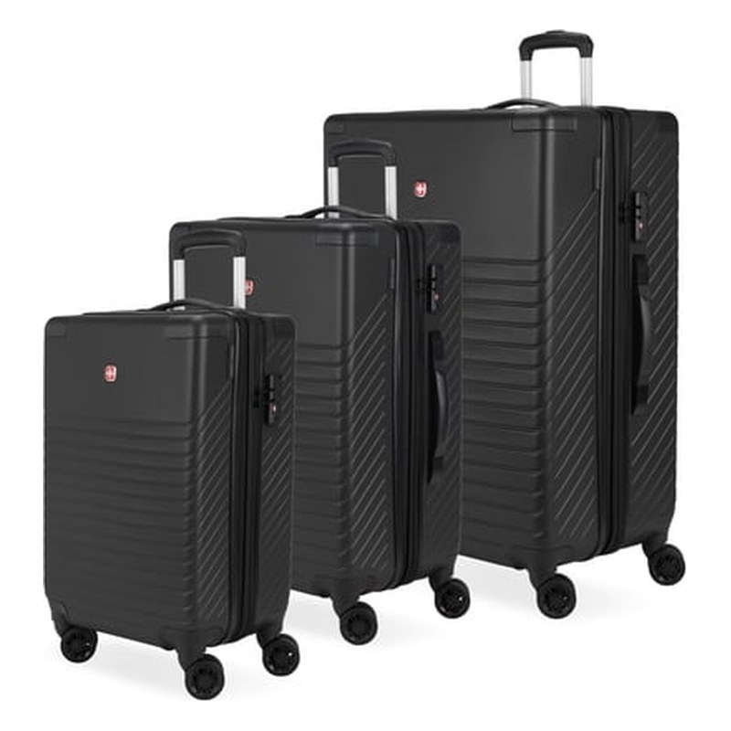 SwissGear Edge Hardside 3-Piece Spinner Luggage Set, Black - $153.13 ($297.50)