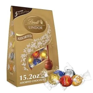 Lindt LINDOR Assorted Chocolate Candy Truffles, 15.2 oz. Bag